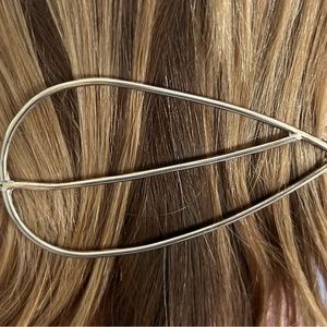 Sterling Silver Large Leaf Barrette - handmade! New condition.